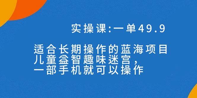 一单49.9长期蓝海项目,儿童益智趣味迷宫,一部-博学库