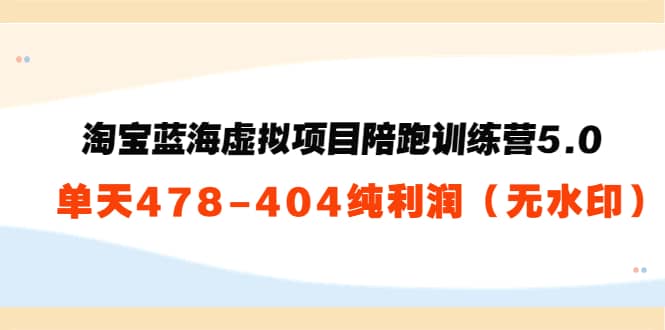 淘宝蓝海虚拟项目陪跑训练营5.0：单天478纯利润（无水印）-博学库