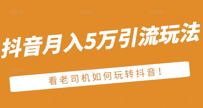 老古董·抖音月入5万引流玩法,看看老司机如何玩转抖音(附赠:抖音另类引流思路)-博学库