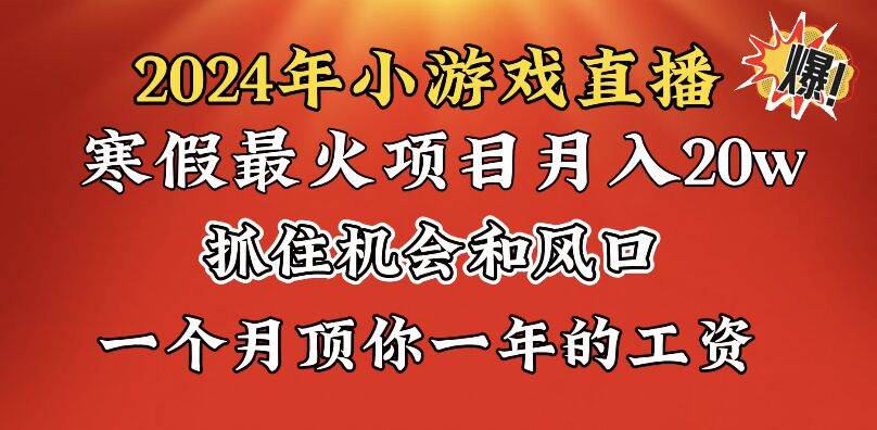 2024年寒假爆火项目,小游戏直播月入20w+,学会了之后你将翻身-博学库