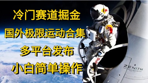 冷门赛道掘金,极限运动合集,多平台发布,小白简单操作-博学库