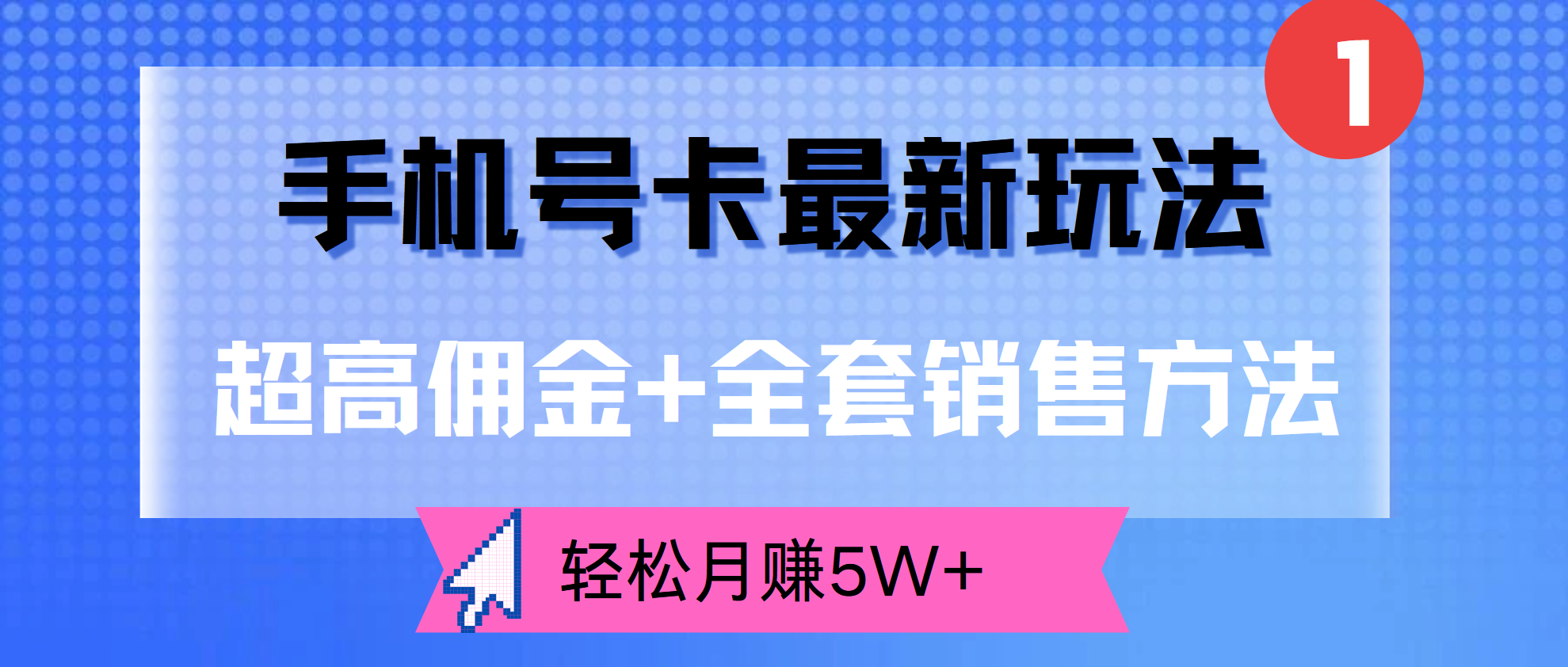超高佣金+全套销售方法,手机号卡最新玩法,轻松月赚5W+-博学库
