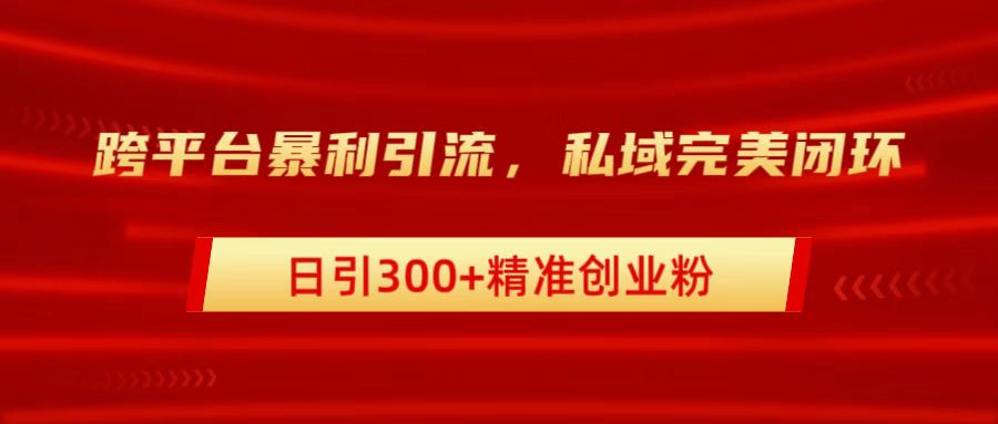 跨平台暴力引流,私域完美闭环,日引300+精准创业粉-博学库