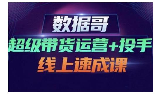 数据哥·超级带货运营+投手线上速成课,快速提升运营和熟悉学会投手技巧-博学库