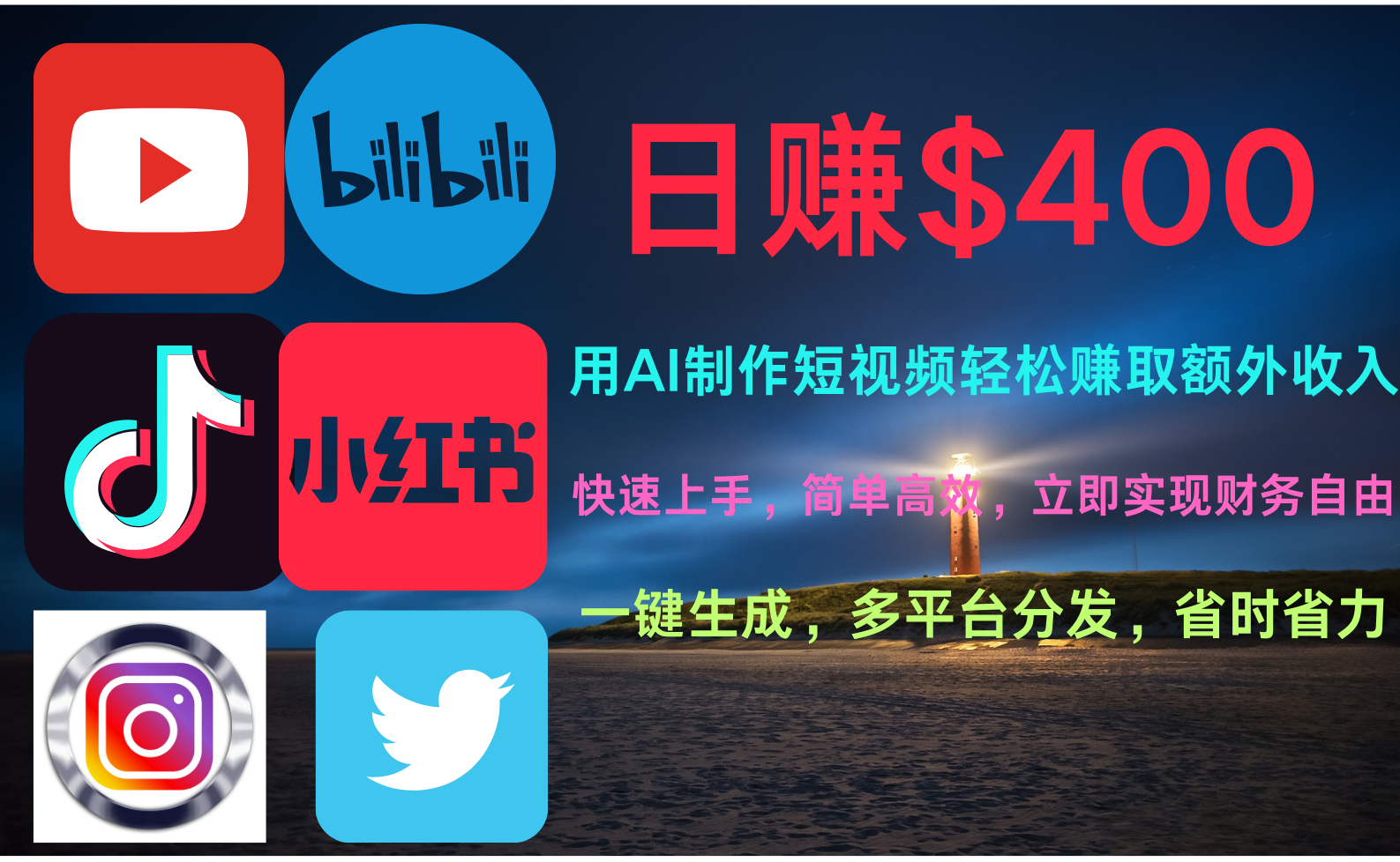 玩转全网视频平台，创造视频就能轻松赚取每天400美金-博学库