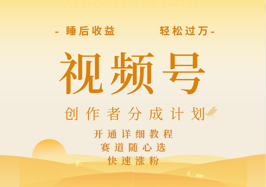 详解视频号创作者分成计划,暴力起号,可同步多平台,实现睡后收入2W+,看懂即可操作!-博学库