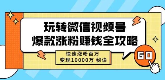 玩转微信视频号爆款涨粉赚钱全攻略,快速涨粉百万变现万元秘诀-博学库