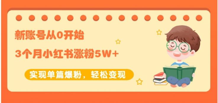 新账号从0开始3个月小红书涨粉5W+实现单篇爆粉,轻松变现(干货)-博学库