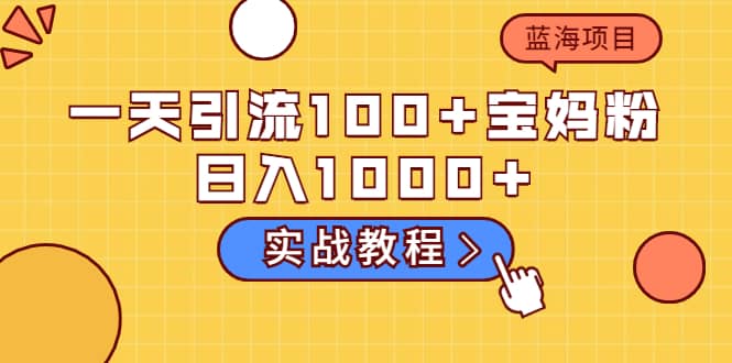 一天引流100+宝妈粉,日入1000+的蓝海项目(实战教程)-博学库