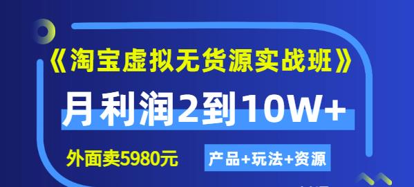 《淘宝虚拟无货源实战班》线上第四期:月利润2到10W+(产品+玩法+资源)-博学库