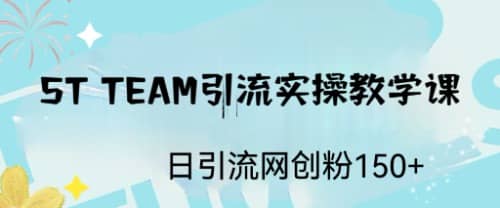 ST TEAM引流实操课,日引流网创粉100+-博学库