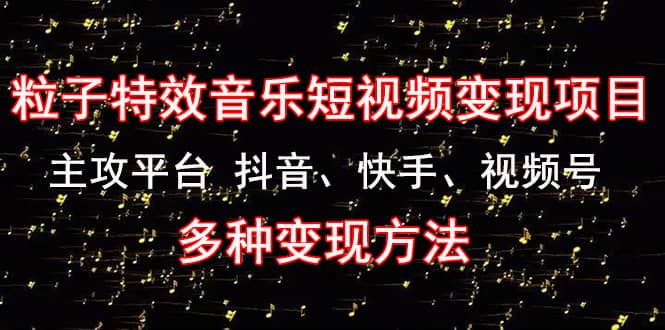 《粒子特效音乐短视频变现项目》主攻平台 抖音、快手、视频号 多种变现方法-博学库