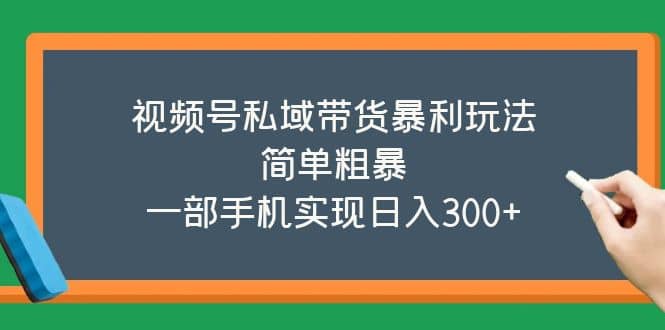 视频号私域带货暴利玩法,简单粗暴-博学库