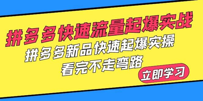 拼多多-快速流量起爆实战，拼多多新品快速起爆实操，看完不走弯路-博学库