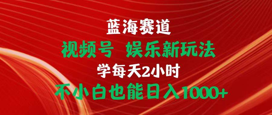 蓝海赛道视频号 娱乐新玩法每天2小时小白也能日入1000+-博学库