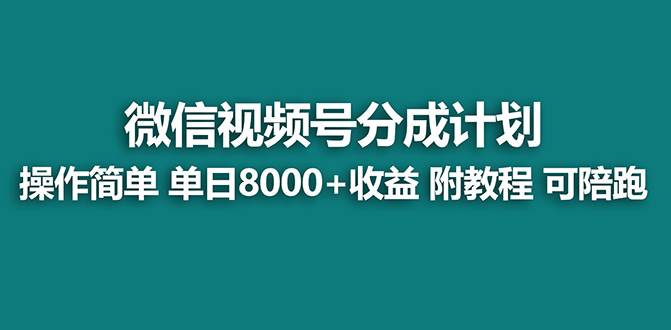 【蓝海项目】视频号分成计划，单天收益8000+，附玩法教程！可陪跑-博学库