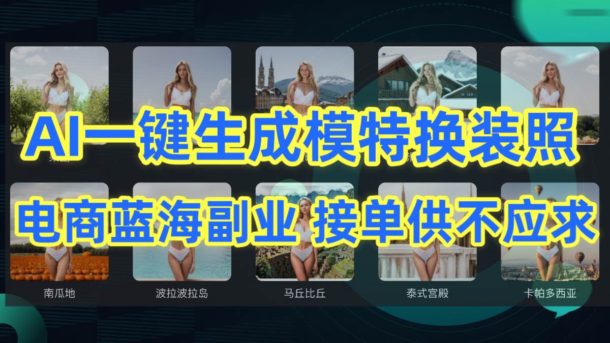 AI制作一键生成模特换装照,电商蓝海副业供不应求-博学库
