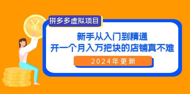 拼多多虚拟项目:入门到精通,开一个月入万把块的店铺 真不难(24年更新)-博学库
