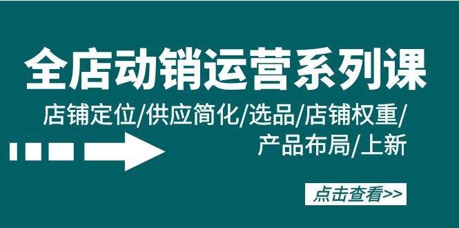 全店·动销运营系列课:店铺定位/供应简化/选品/店铺权重/产品布局/上新-博学库