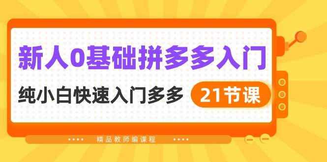 新人0基础拼多多入门，纯小白快速入门多多（21节课）-博学库