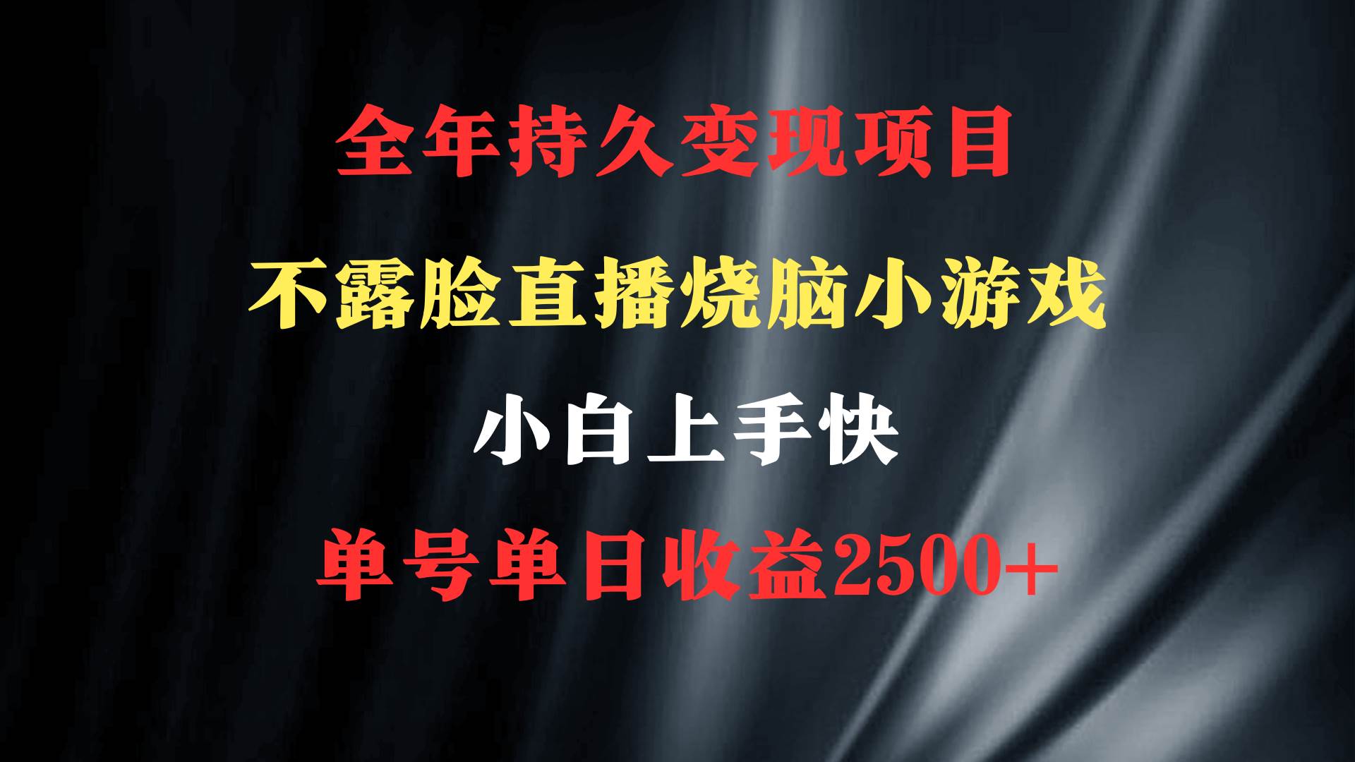 2024年 最优项目,烧脑小游戏不露脸直播 小白上手快 无门槛 一天收益2500+-博学库