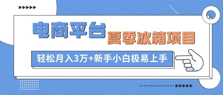 电商平台夏季冰箱项目，轻松月入3万+，新手小白极易上手-博学库