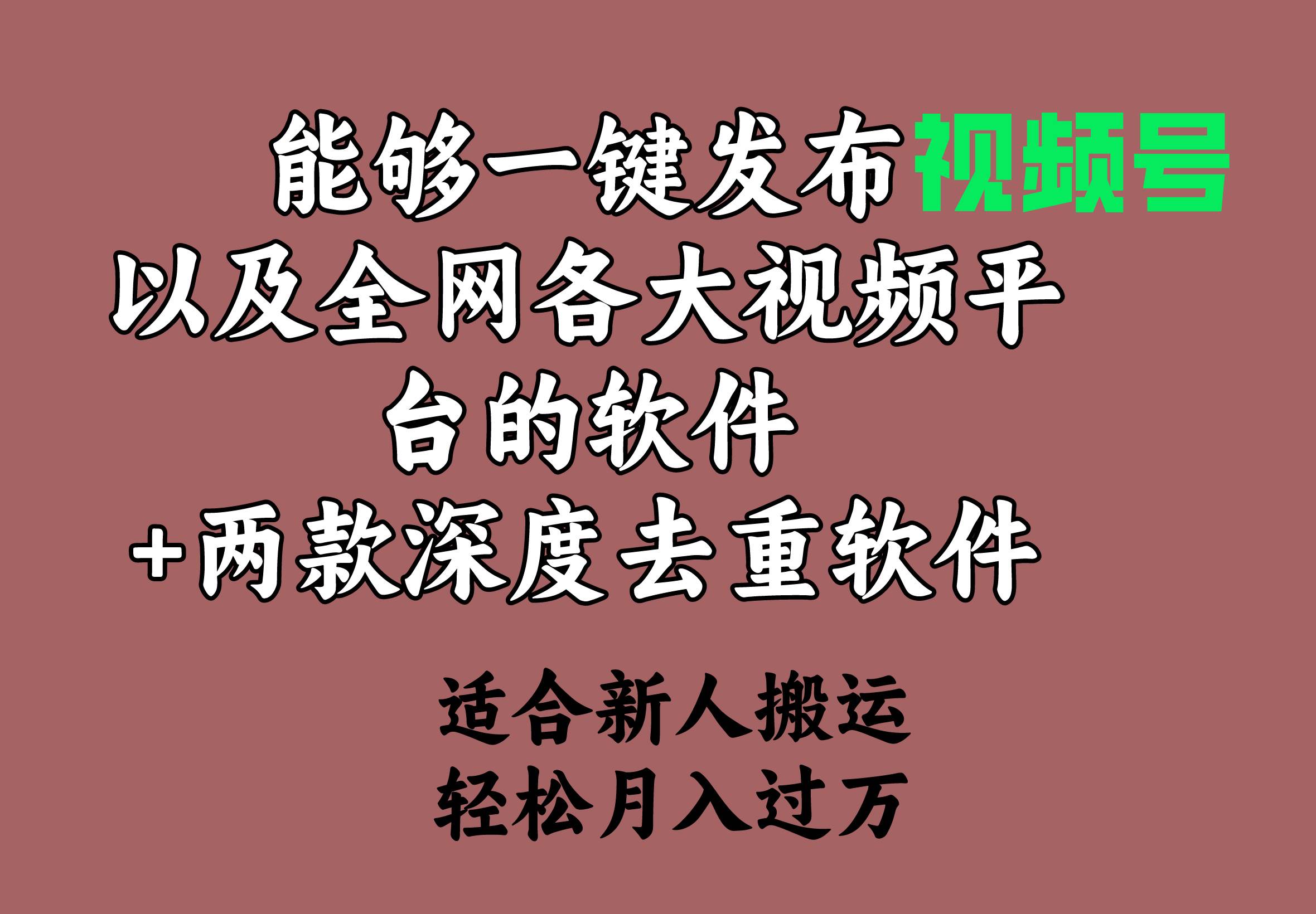 能够一键发布视频号以及全网各大视频平台的软件+两款深度去重软件 适合...-博学库