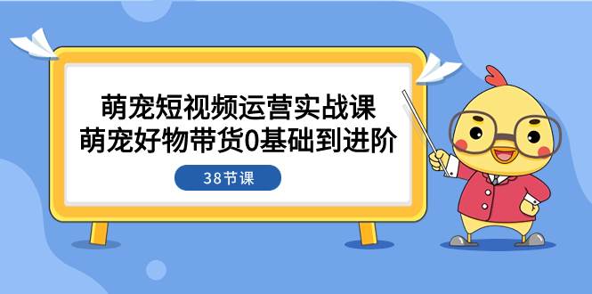 萌宠·短视频运营实战课:萌宠好物带货0基础到进阶(38节课)-博学库
