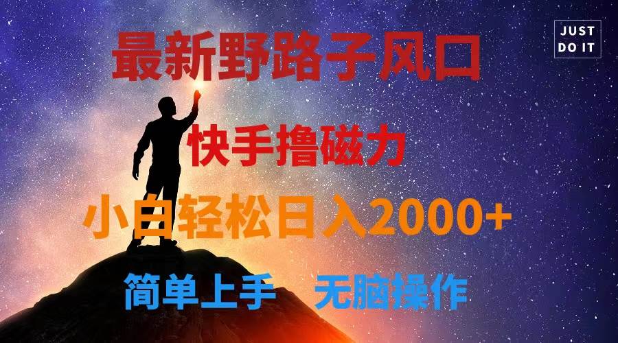 最新风口!快手撸磁力,野路子,小白无脑操作日入2000+-博学库