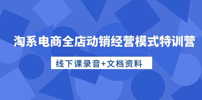 淘系电商全店动销经营模式特训营，线下课录音+文档资料-博学库