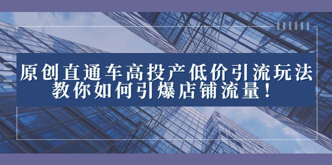 2023直通车高投产低价引流玩法,教你如何引爆店铺流量!-博学库