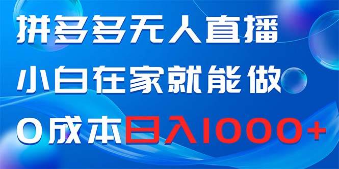 拼多多无人直播,小白在家就能做,0成本日入1000+-博学库