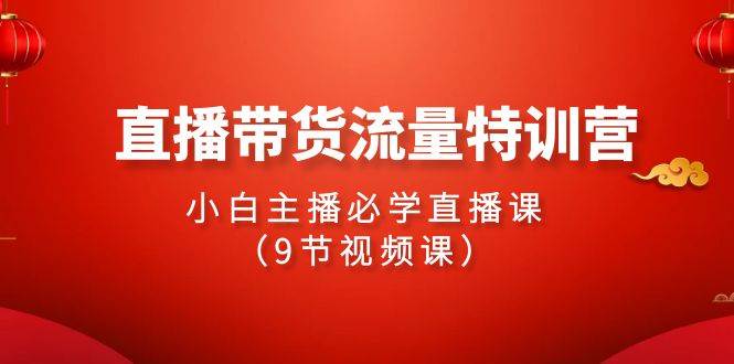 2024直播带货流量特训营,小白主播必学直播课(9节视频课)-博学库