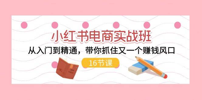 小红书电商实战班,从入门到精通,带你抓住又一个赚钱风口(16节)-博学库