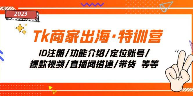 Tk商家出海·特训营:ID注册/功能介绍/定位账号/爆款视频/直播间搭建/带货-博学库